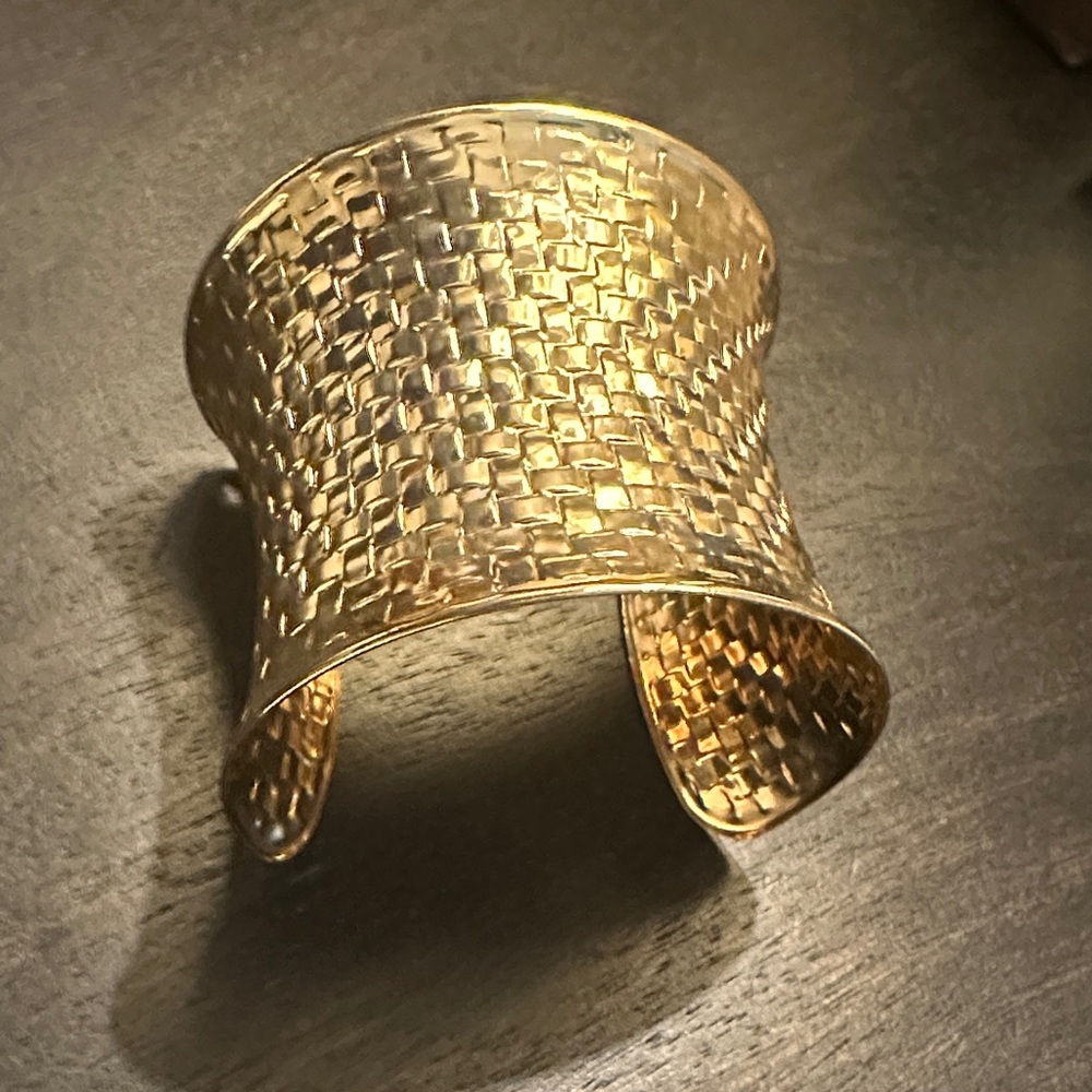 NEW Textured Gold Cuff Bracelet